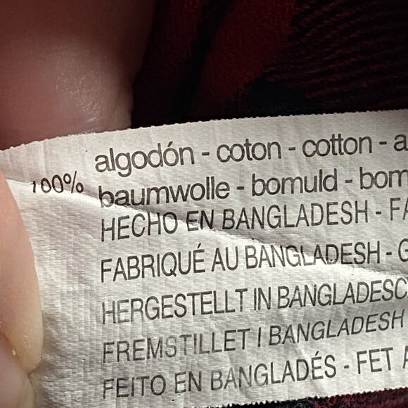 Zara Kids Shirt Dress Girls Size 9 Red Black Buffalo Plaid Button Down Cotton - Picture 4 of 4